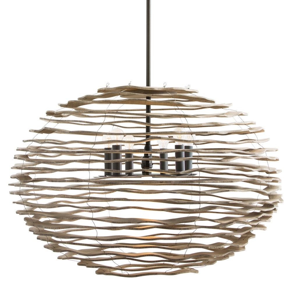 Arteriors - 45100 - Six Light Pendant - Rook - Natural