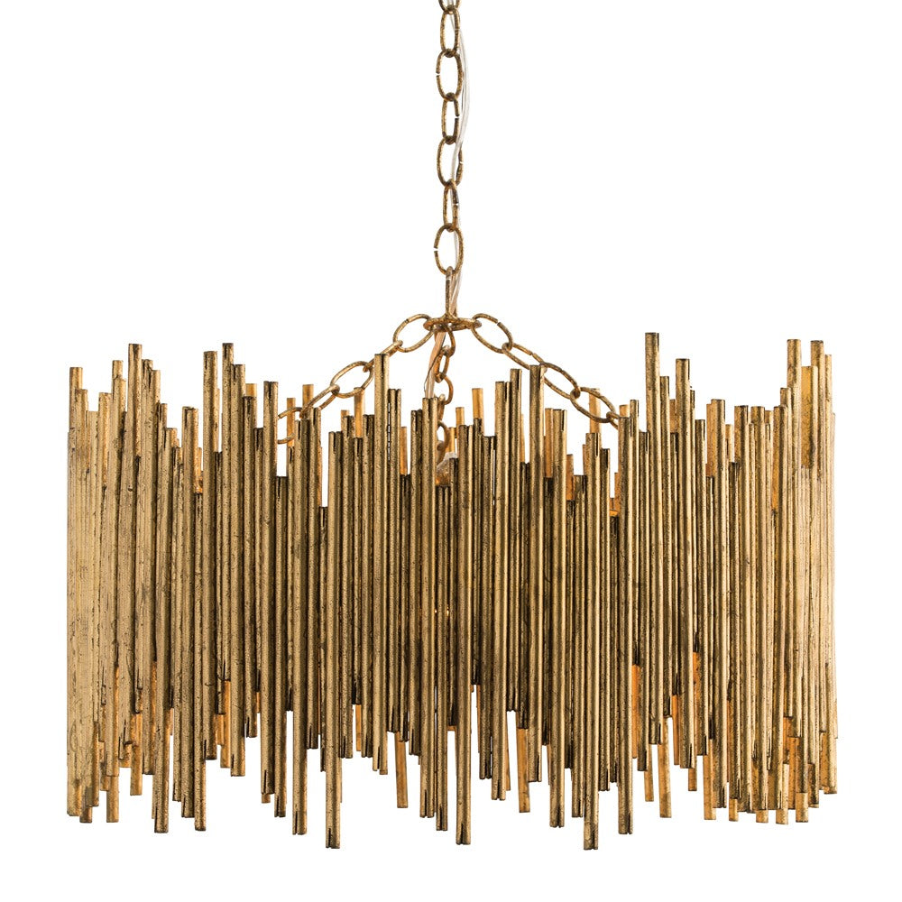 Arteriors - 86801 - Three Light Pendant - Prescott - Gold Leaf