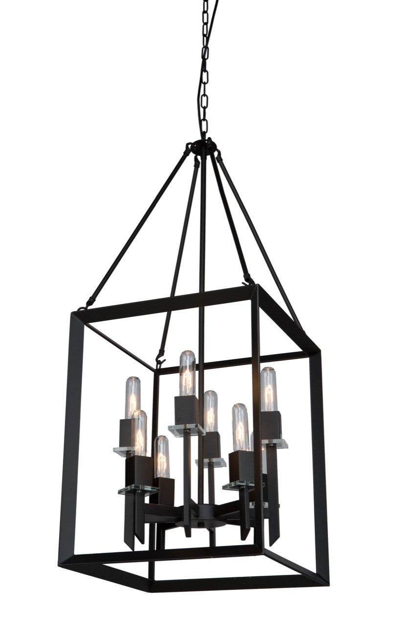 Artcraft - AC10068 - Eight Light Chandelier - Vineyard - Matte Black