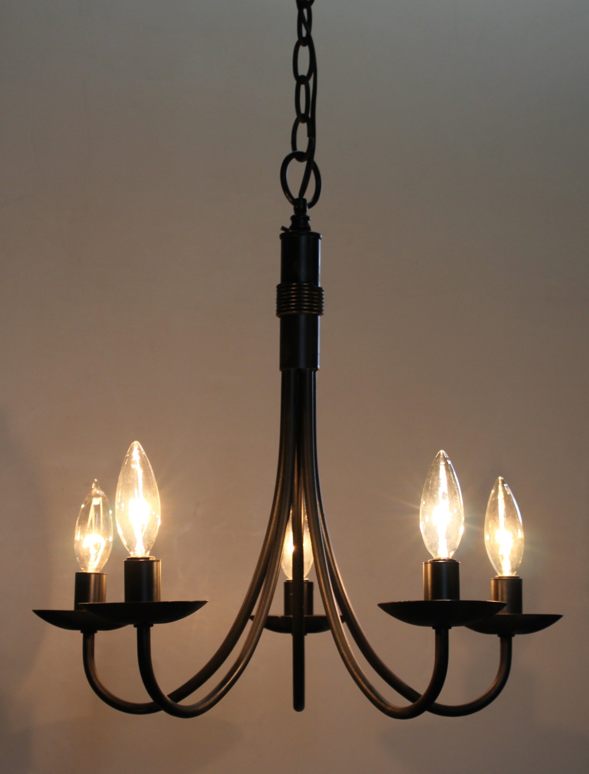 Artcraft - AC1785EB - Five Light Chandelier - Wrought Iron - Black