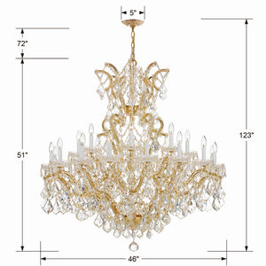 Crystorama - 4424-GD-CL-MWP - 25 Light Chandelier - Maria Theresa - Gold