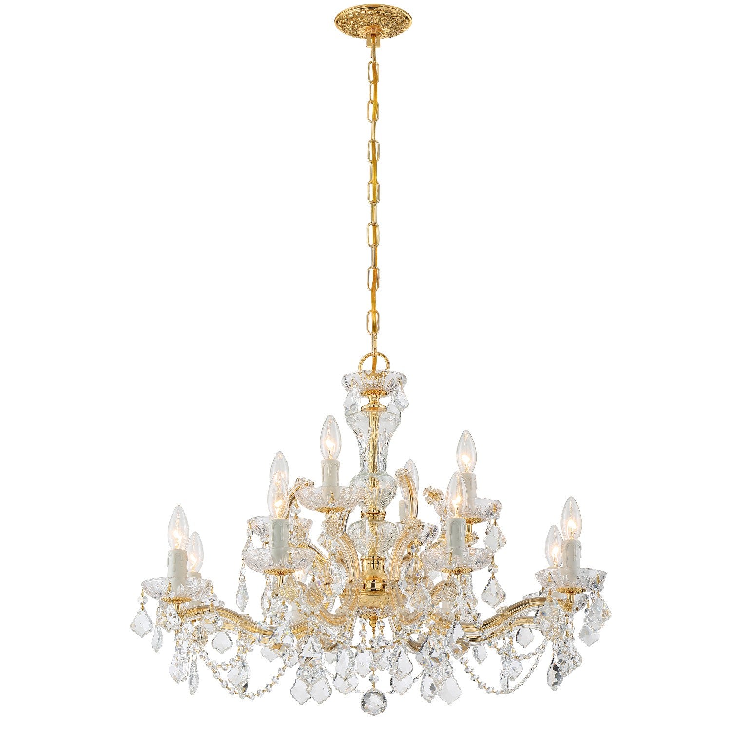 Crystorama - 4479-GD-CL-S - 12 Light Chandelier - Maria Theresa - Gold