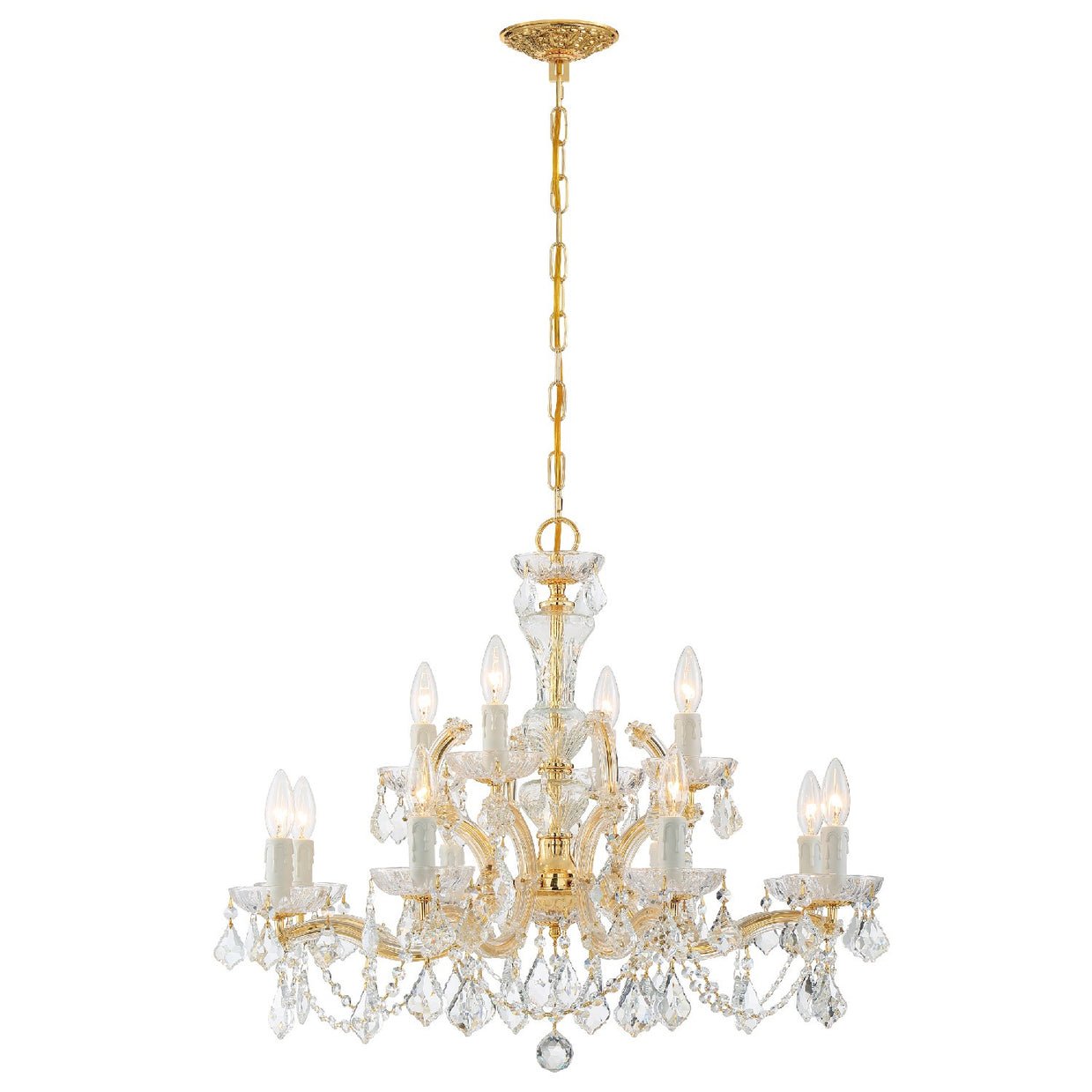 Crystorama - 4479-GD-CL-SAQ - 12 Light Chandelier - Maria Theresa - Gold