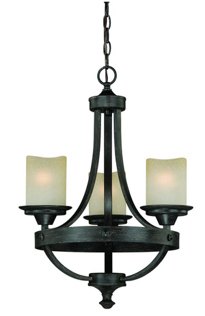 Vaxcel - H0136 - Three Light Mini Chandelier - Halifax - Black Walnut