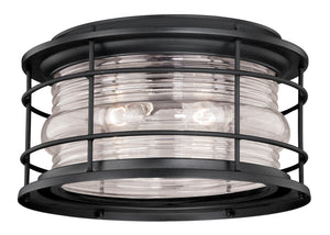 Vaxcel - T0167 - Two Light Outdoor Flush Mount - Hyannis - Textured Black