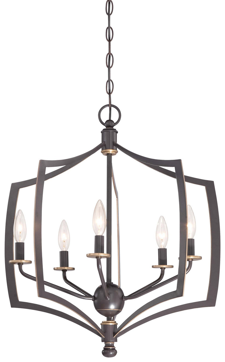 Minka-Lavery - 4375-579 - Five Light Chandelier - Middletown - Downton Bronze w/Gold Highlights