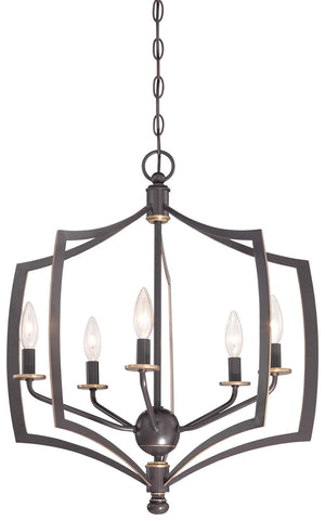 Minka-Lavery - 4375-579 - Five Light Chandelier - Middletown - Downton Bronze w/Gold Highlights