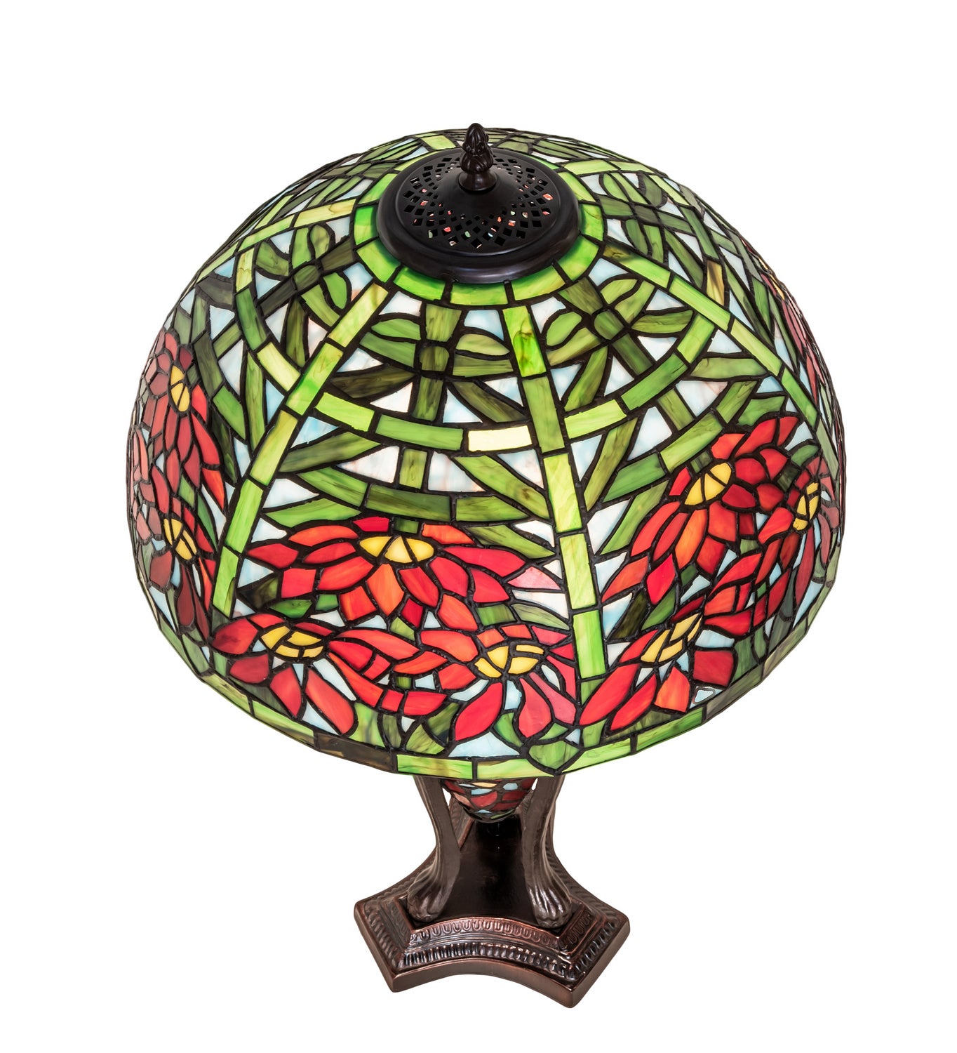 Meyda Tiffany - 65896 - 25"Table Lamp - Tiffany Poinsettia - Mahogany Bronze