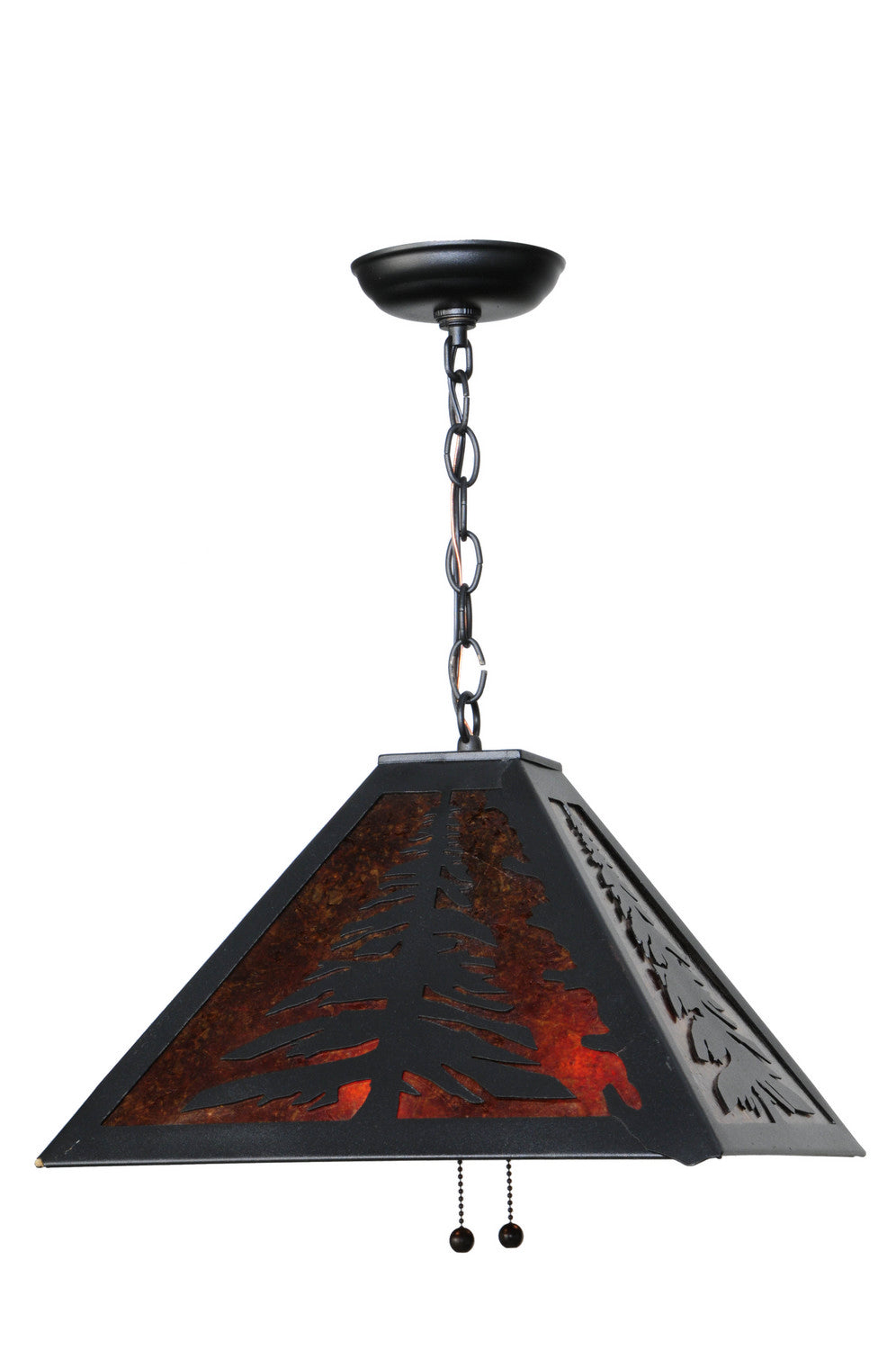 Meyda Tiffany - 66895 - Two Light Pendant - Tall Pines - Textured Black