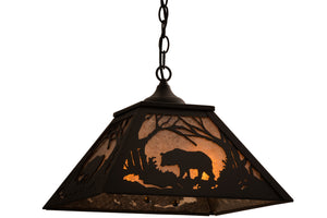 Meyda Tiffany - 68108 - Two Light Pendant - Bear At Dawn - Textured Black