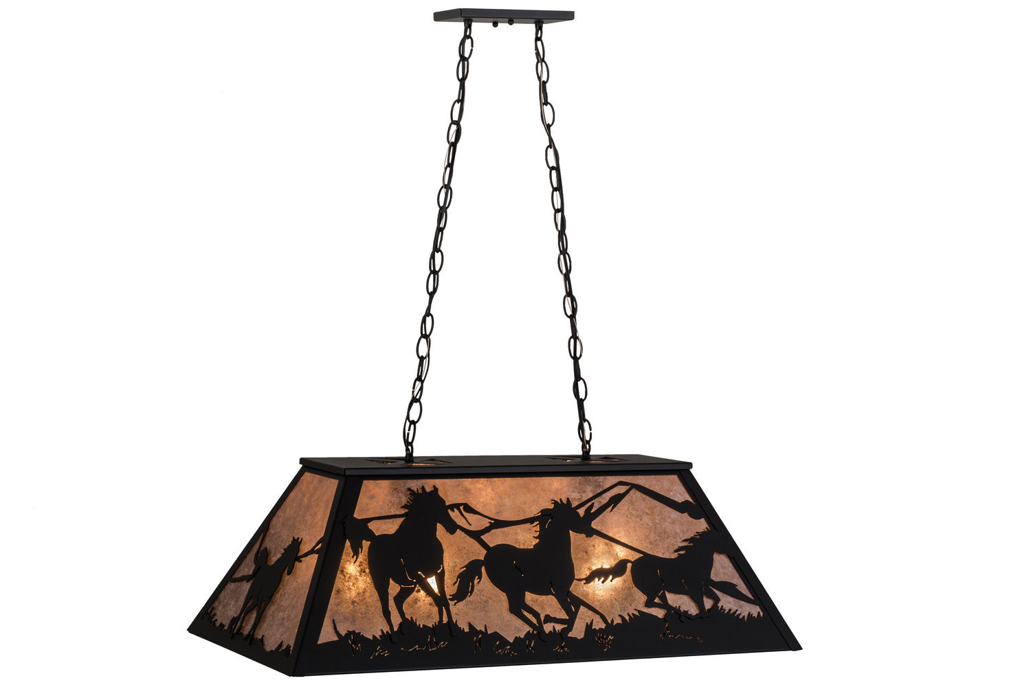 Meyda Tiffany - 115349 - Six Light Pendant - Running Horses - Textured Black