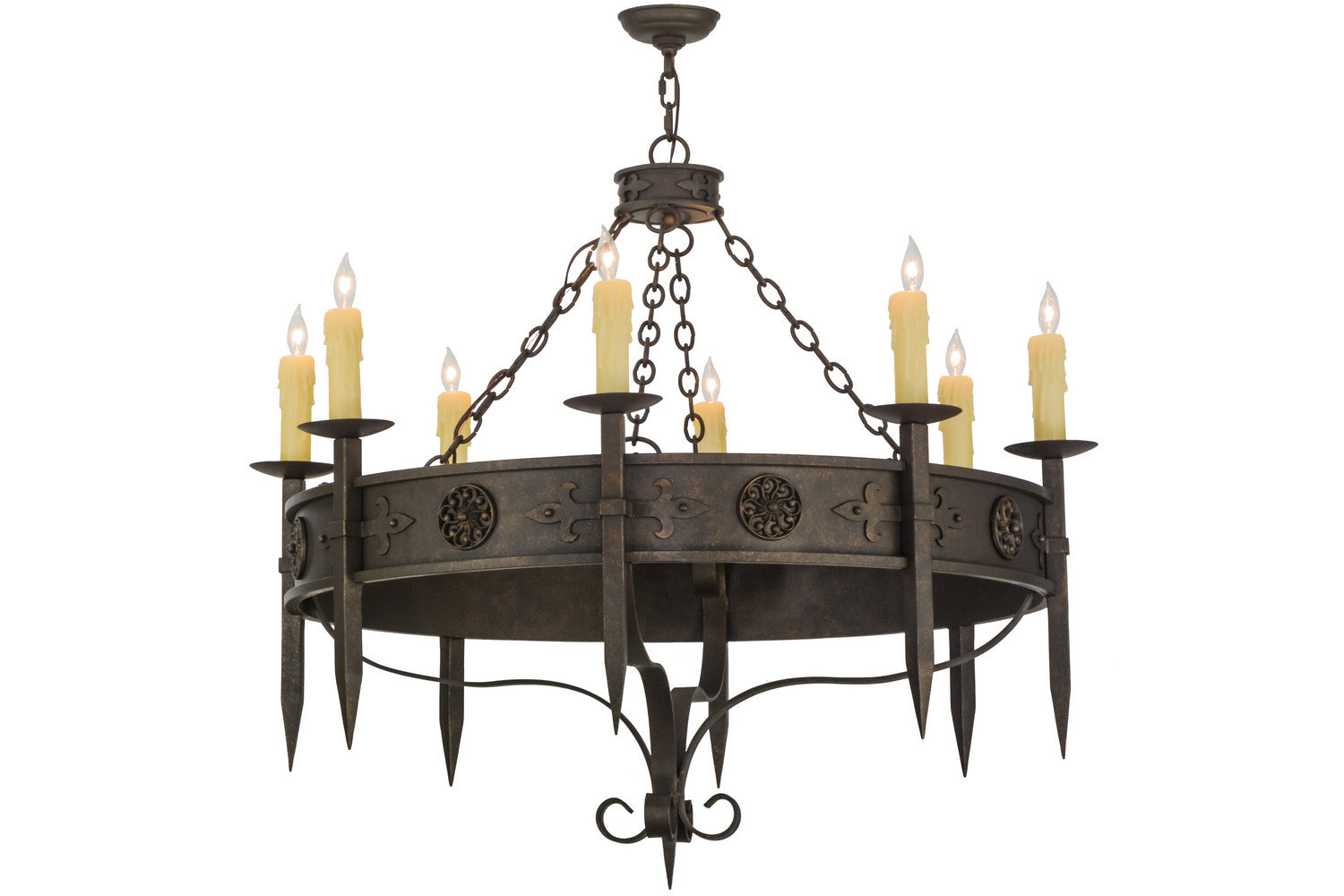 Meyda Tiffany - 115641 - Eight Light Chandelier - Calandra - Gilded Tobacco