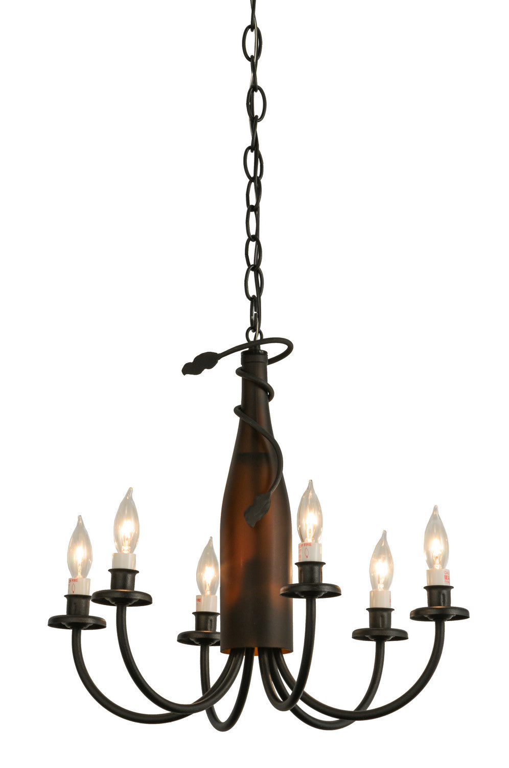 Meyda Tiffany - 121456 - Six Light Chandelier - Tuscan Vineyard - Textured Black