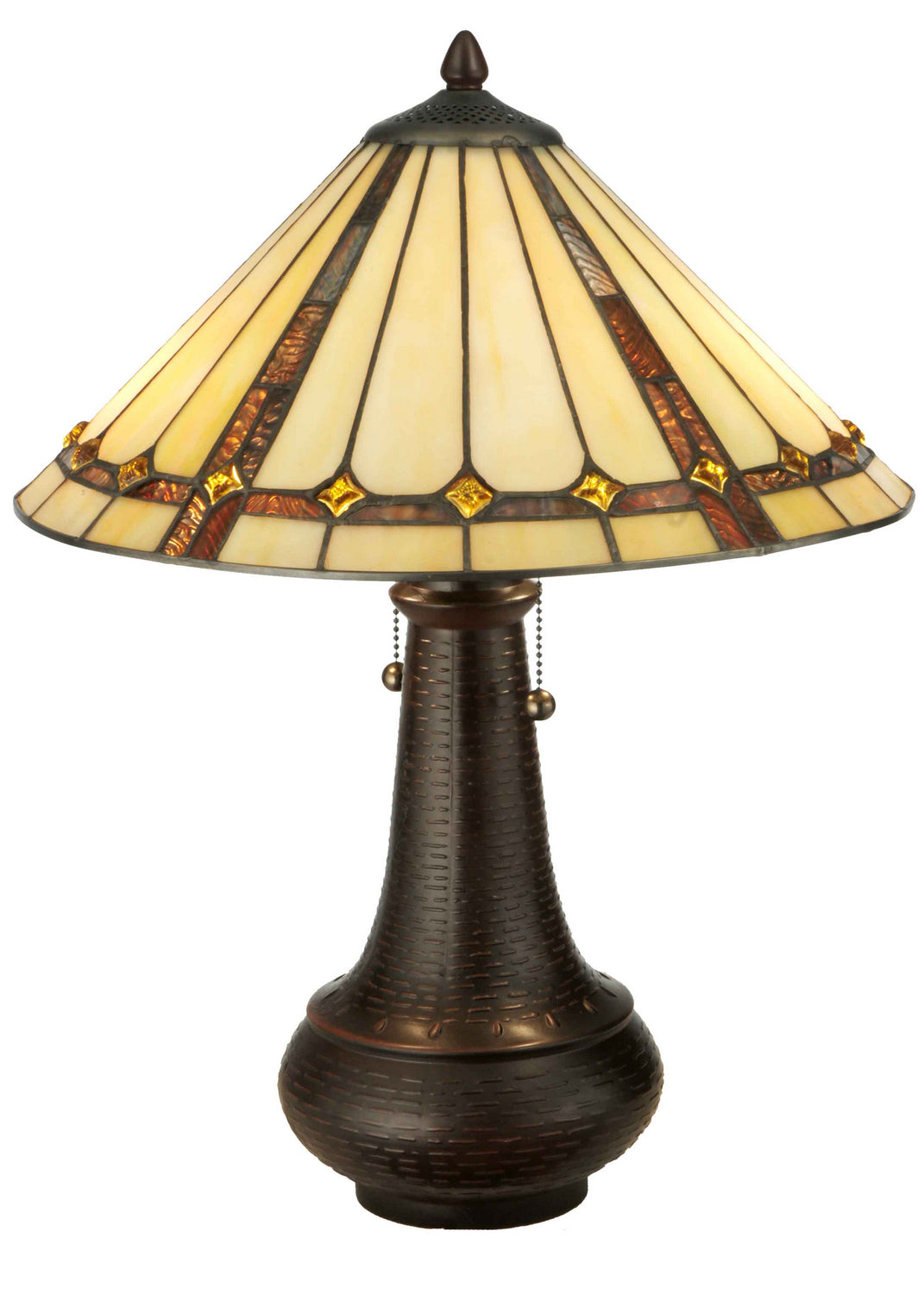 Meyda Tiffany - 130743 - Two Light Table Lamp - Belvidere - Mahogany Bronze