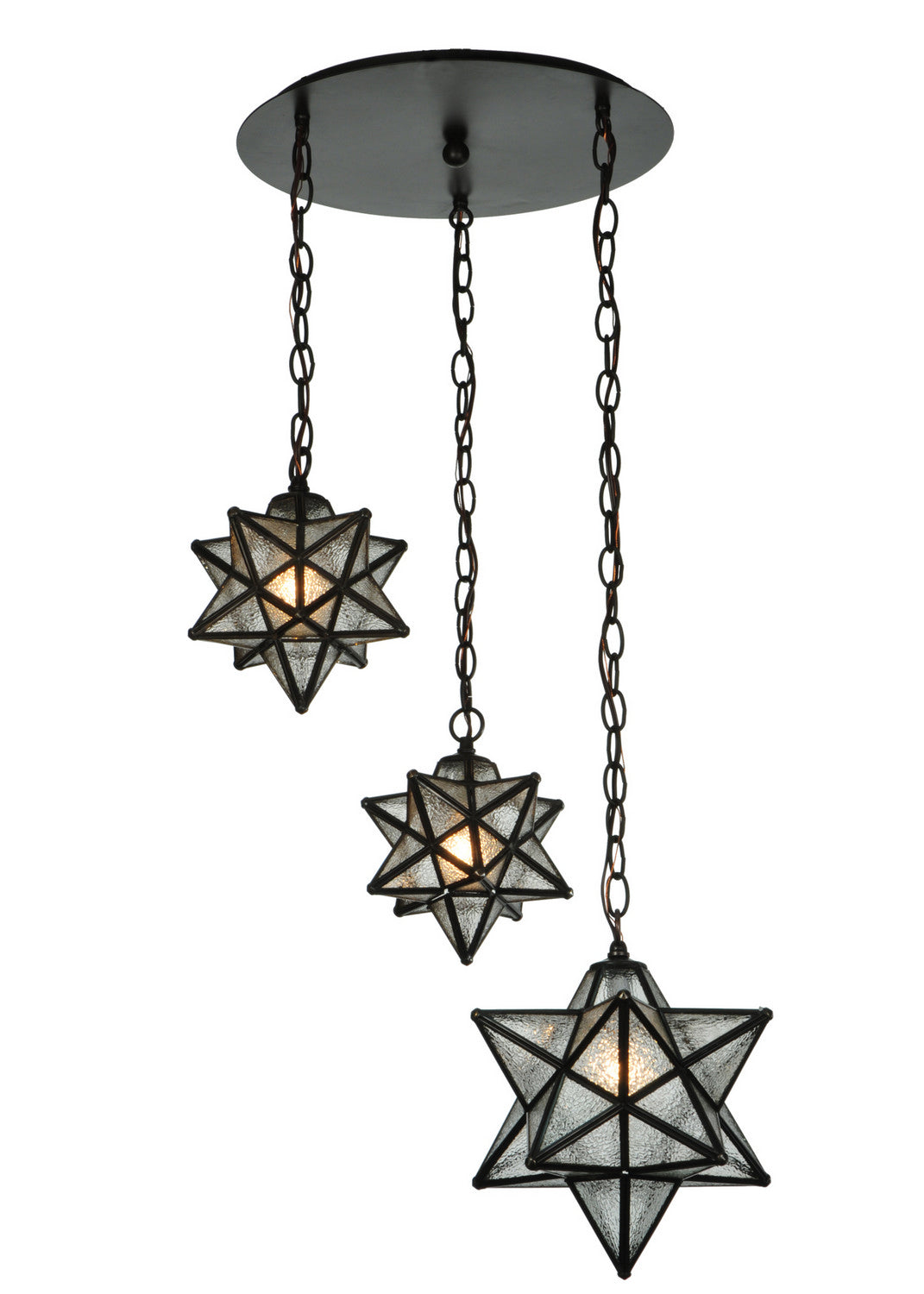 Meyda Tiffany - 130969 - Three Light Pendant - Moravian Star - Oil Rubbed Bronze