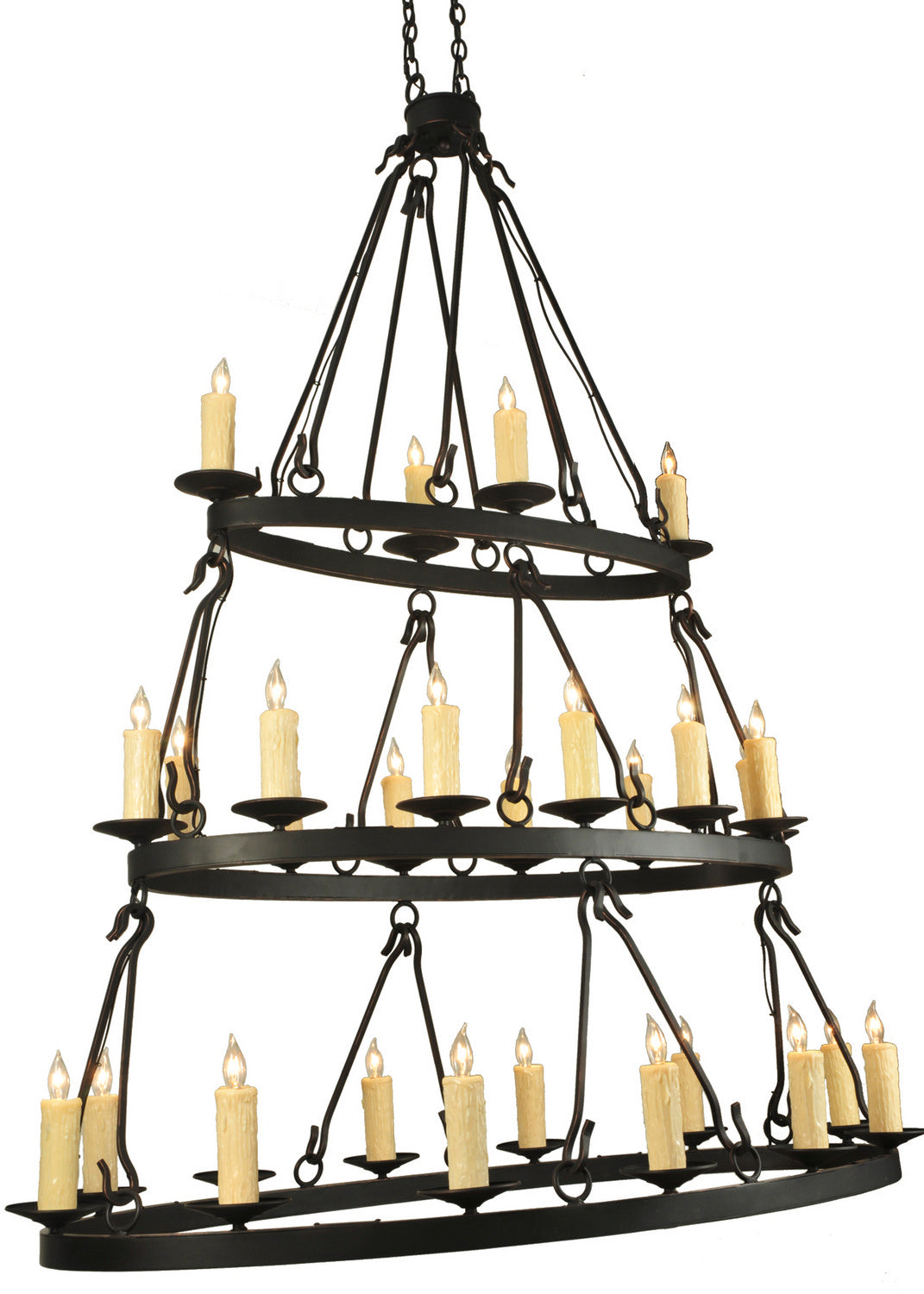 Meyda Tiffany - 132123 - 28 Light Chandelier - Kenosha - Solar Black With Copper Highlights