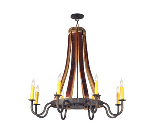 Meyda Tiffany - 132914 - Eight Light Chandelier - Barrel Stave - Antique Iron Gate