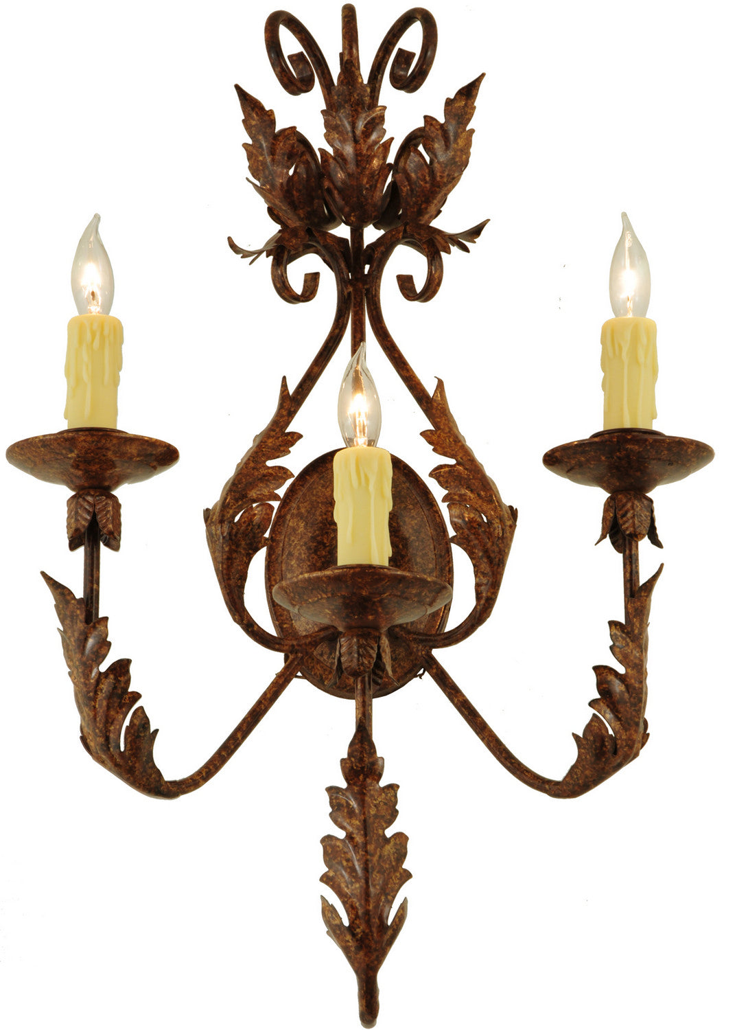 Meyda Tiffany - 135057 - Three Light Wall Sconce - French Elegance - Oxide Bronze