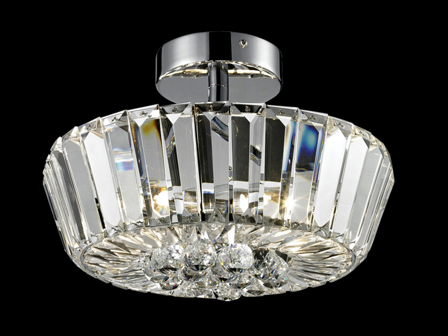 Dale Tiffany - GH14149 - Three Light Semi Flush Mount - Woodstone - Polished Chrome