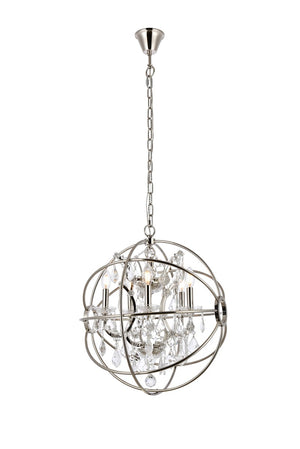Elegant Lighting - 1130D20PN/RC - Five Light Pendant - Geneva - Polished nickel