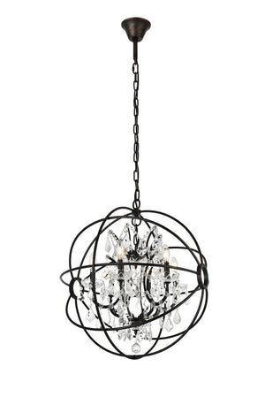 Elegant Lighting - 1130D25DB/RC - Six Light Chandelier - Geneva - Dark Bronze