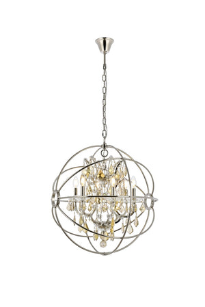 Elegant Lighting - 1130D25PN-GT/RC - Six Light Chandelier - Geneva - Polished Nickel