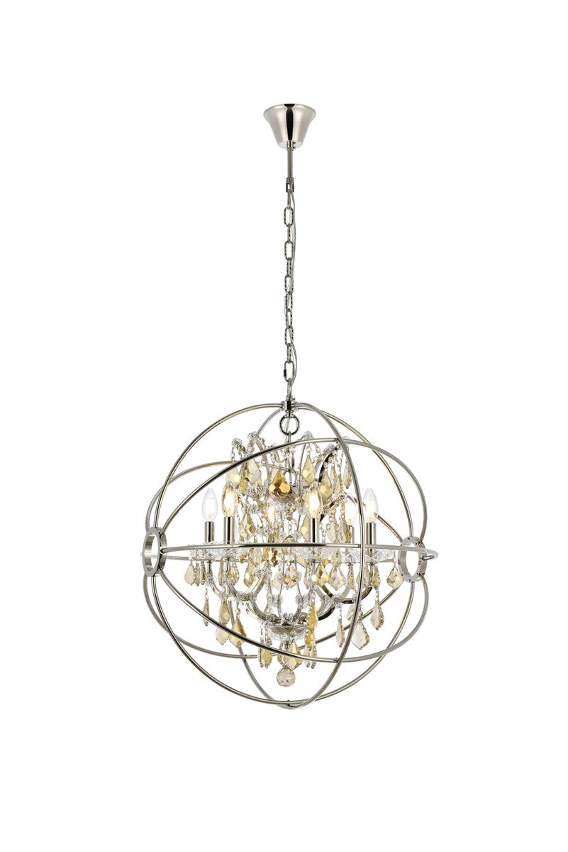 Elegant Lighting - 1130D25PN-GT/RC - Six Light Chandelier - Geneva - Polished Nickel