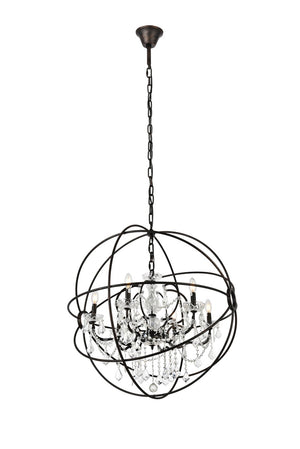 Elegant Lighting - 1130D32DB/RC - Six Light Chandelier - Geneva - Dark Bronze