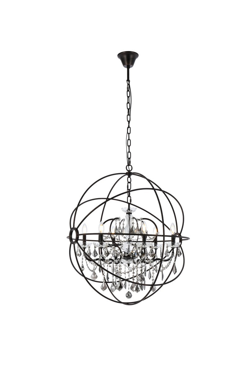 Elegant Lighting - 1130D32DB-SS/RC - Six Light Chandelier - Geneva - Dark Bronze