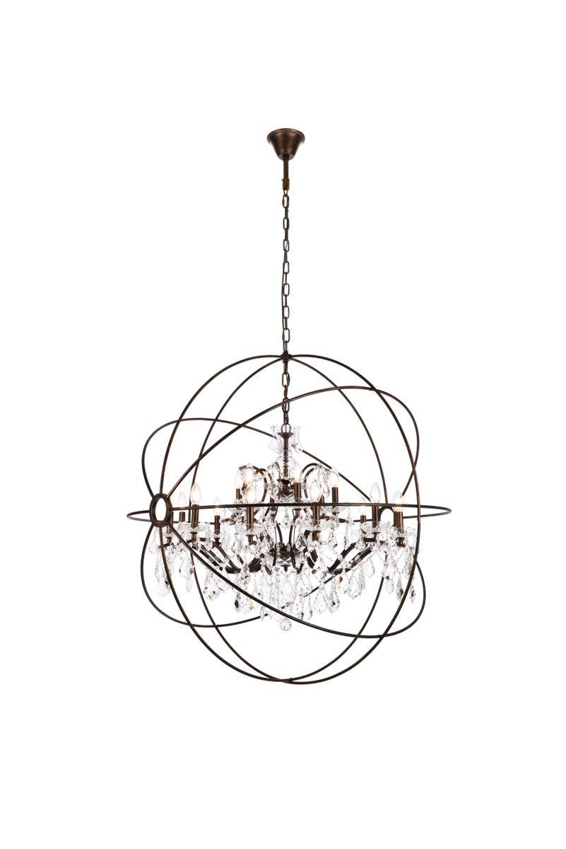 Elegant Lighting - 1130G43DB/RC - 18 Light Chandelier - Geneva - Dark Bronze