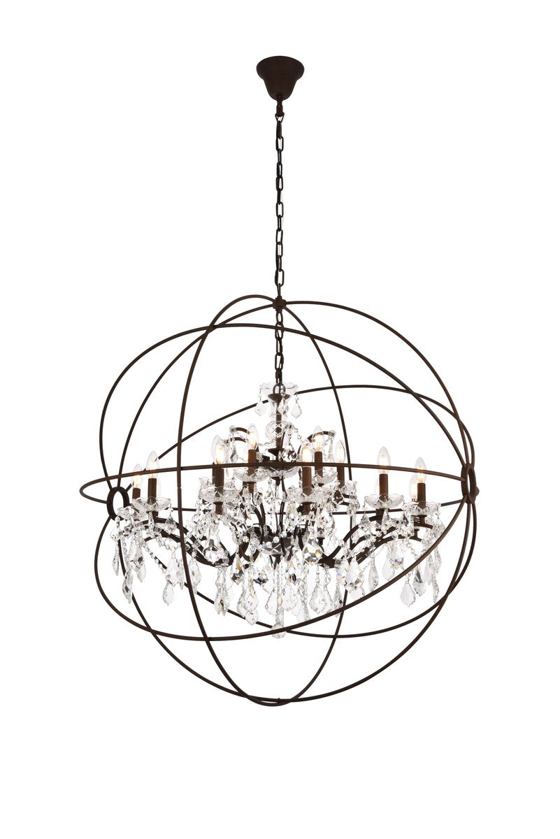 Elegant Lighting - 1130G43RI/RC - 18 Light Chandelier - Geneva - Rustic Intent