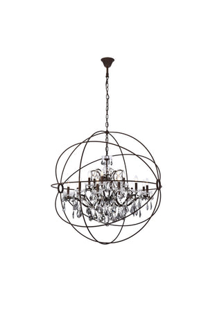 Elegant Lighting - 1130G43RI-SS/RC - 18 Light Chandelier - Geneva - Rustic Intent