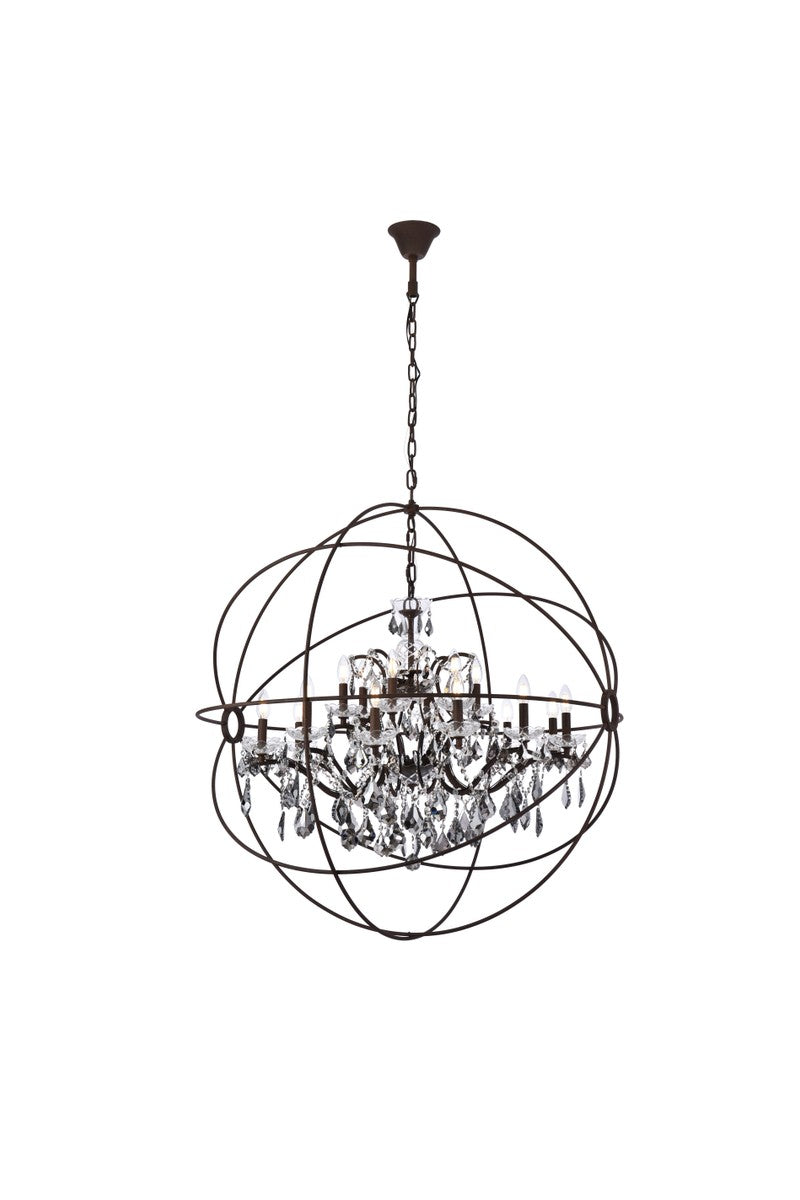 Elegant Lighting - 1130G43RI-SS/RC - 18 Light Chandelier - Geneva - Rustic Intent