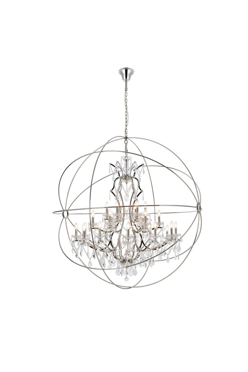 Elegant Lighting - 1130G60PN/RC - 25 Light Chandelier - Geneva - Polished Nickel