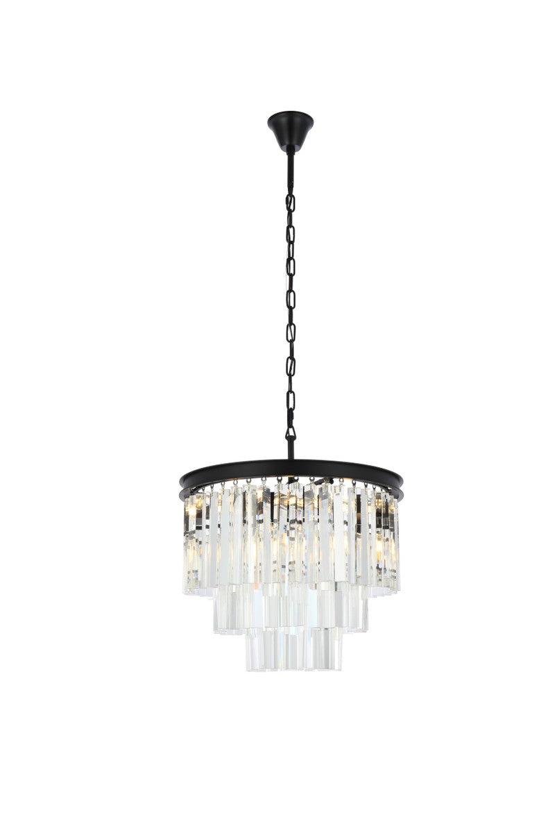 Elegant Lighting - 1201D20MB/RC - Nine Light Chandelier - Sydney - Matte Black