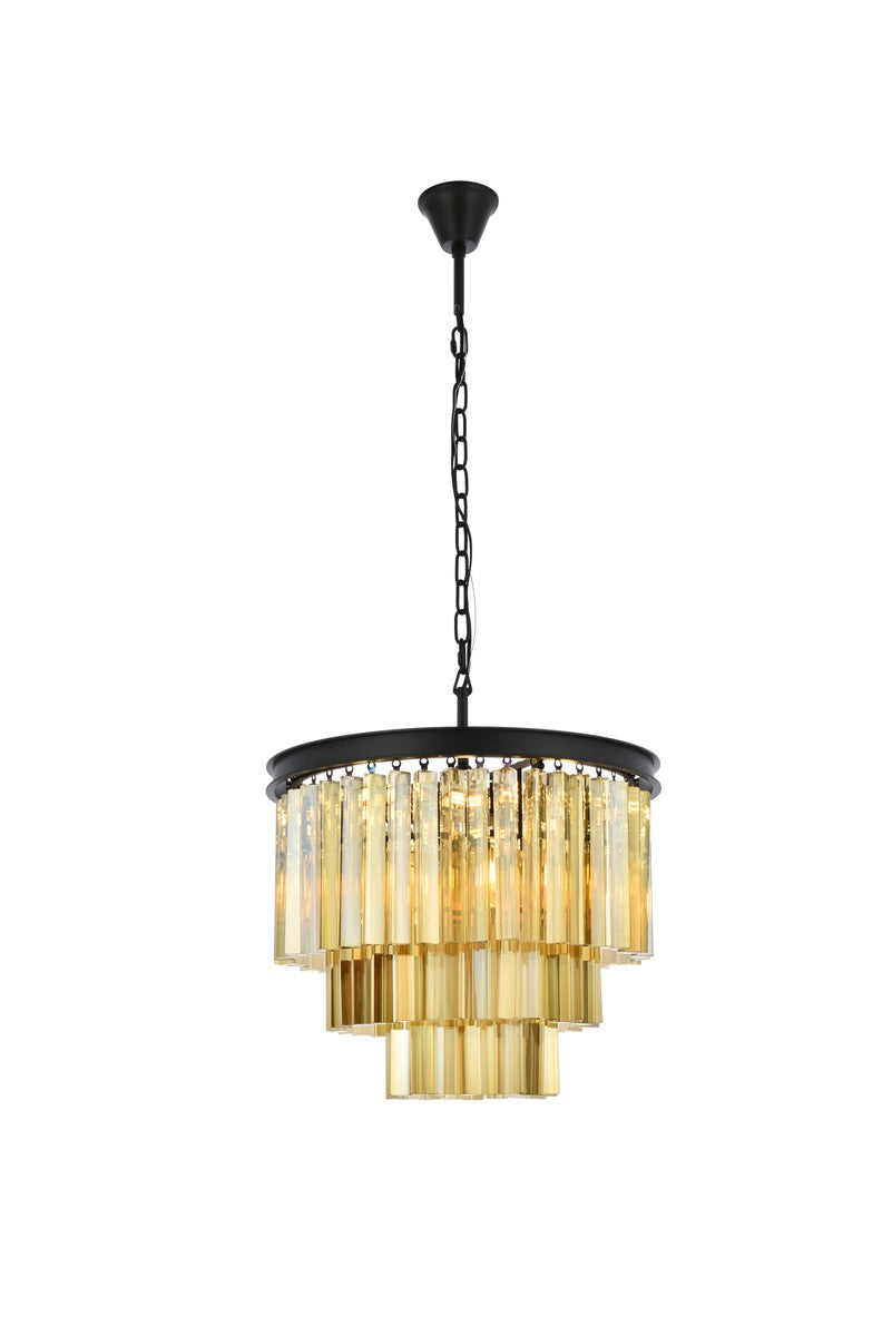 Elegant Lighting - 1201D20MB-GT/RC - Nine Light Chandelier - Sydney - Matte Black