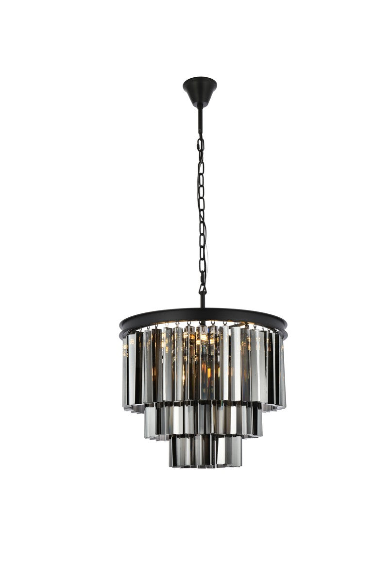 Elegant Lighting - 1201D20MB-SS/RC - Nine Light Chandelier - Sydney - Matte Black