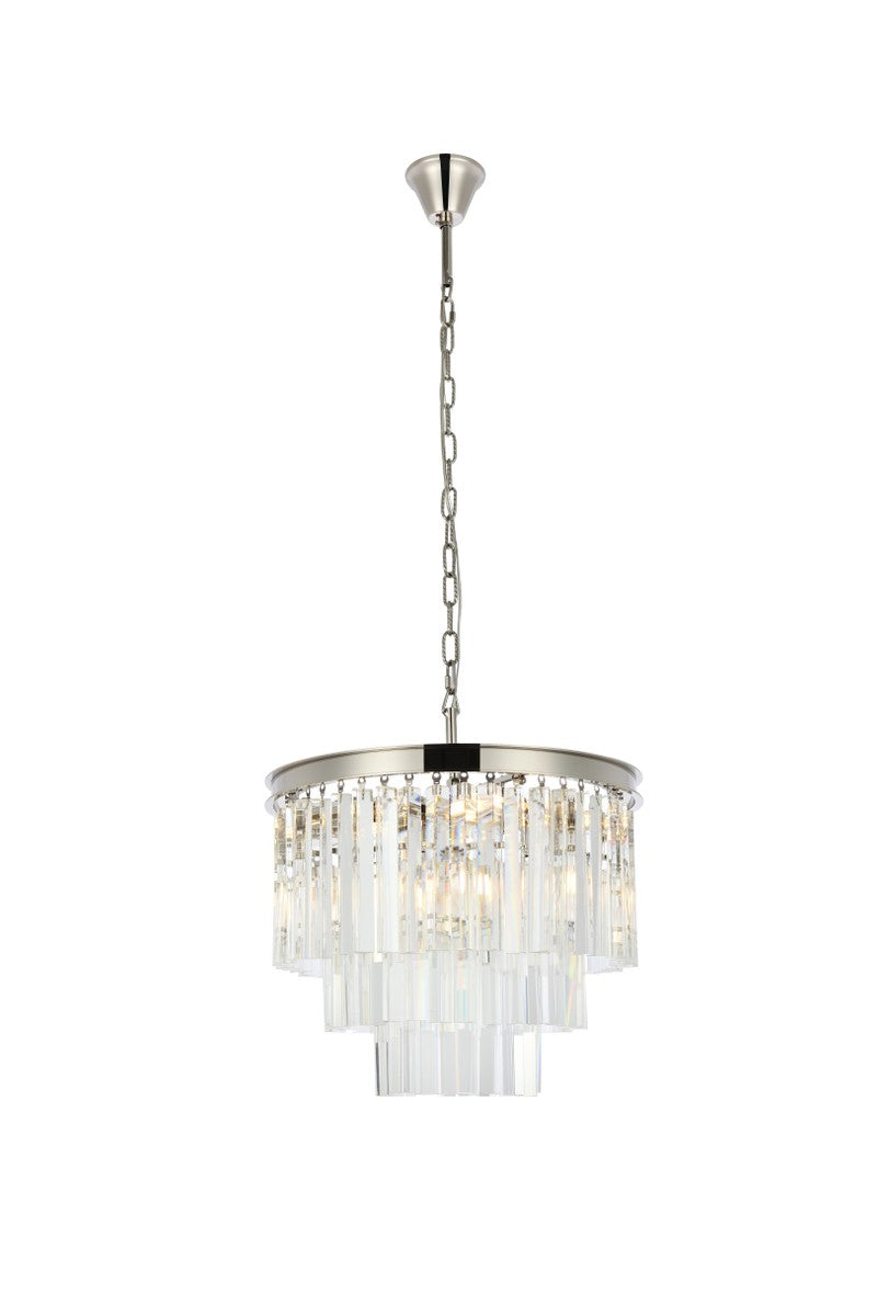 Elegant Lighting - 1201D20PN/RC - Nine Light Chandelier - Sydney - Polished Nickel