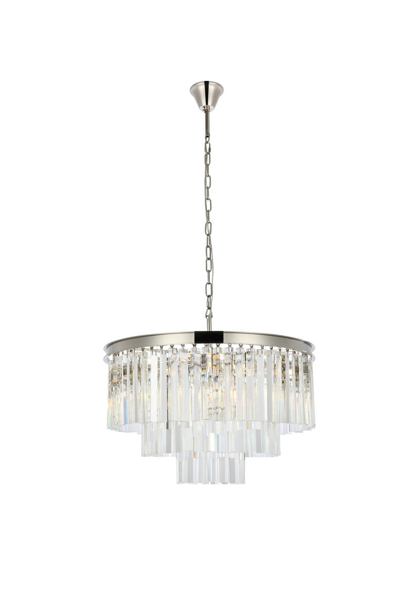 Elegant Lighting - 1201D26PN/RC - Nine Light Chandelier - Sydney - Polished Nickel