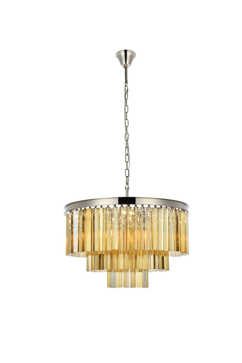 Elegant Lighting - 1201D26PN-GT/RC - Nine Light Chandelier - Sydney - Polished Nickel