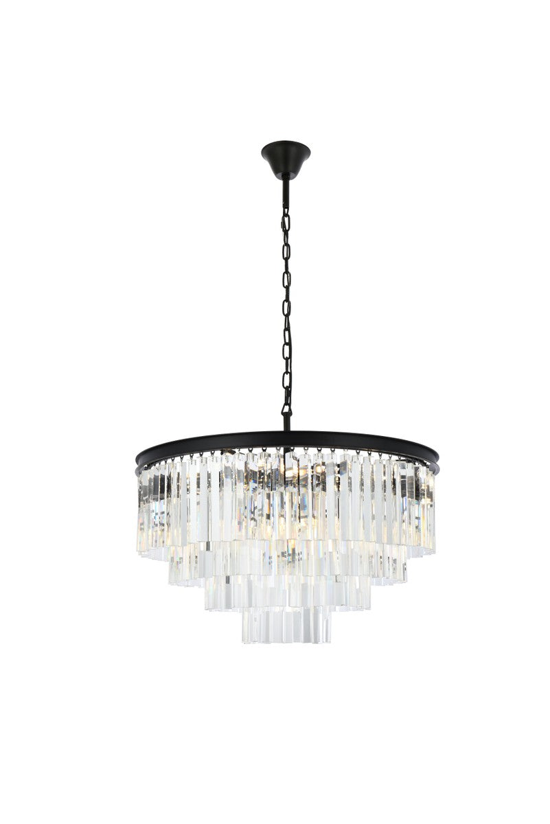 Elegant Lighting - 1201D32MB/RC - 17 Light Chandelier - Sydney - Matte Black