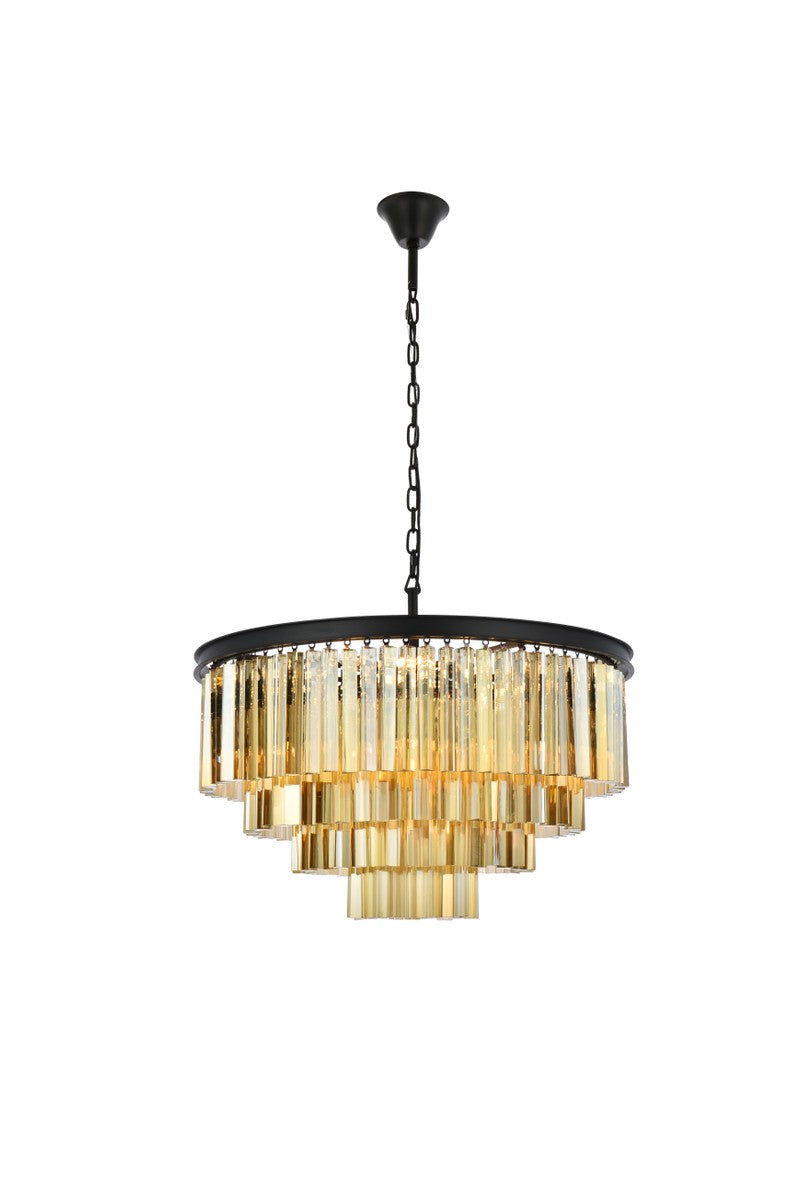 Elegant Lighting - 1201D32MB-GT/RC - 17 Light Chandelier - Sydney - Matte Black