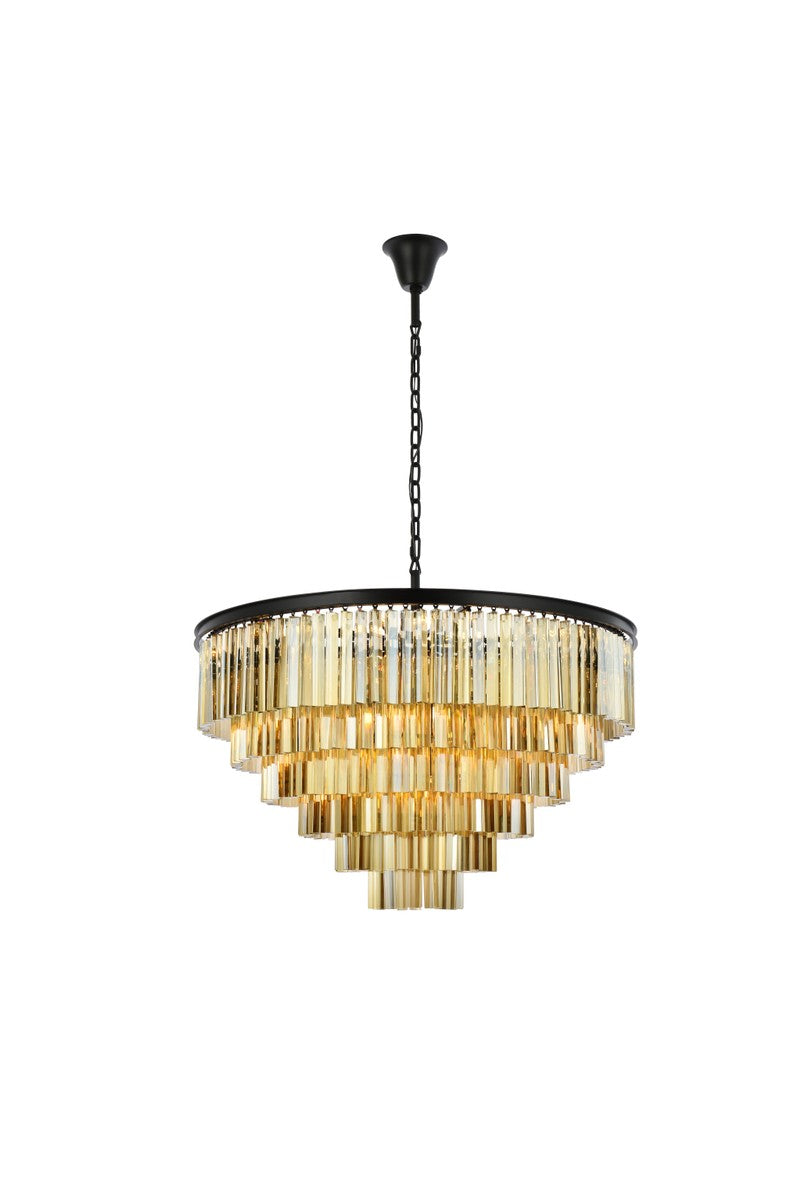 Elegant Lighting - 1201D44MB-GT/RC - 33 Light Chandelier - Sydney - Matte Black