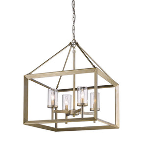 Golden - 2073-4 WG-CLR - Four Light Chandelier - Smyth WG - White Gold