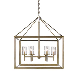 Golden - 2073-6 WG-CLR - Six Light Chandelier - Smyth WG - White Gold