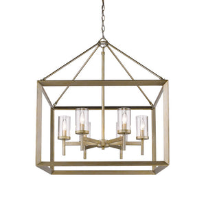 Golden - 2073-6 WG-CLR - Six Light Chandelier - Smyth WG - White Gold