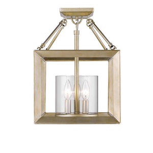 Golden - 2073-SF WG-CLR - Three Light Semi-Flush Mount - Smyth WG - White Gold