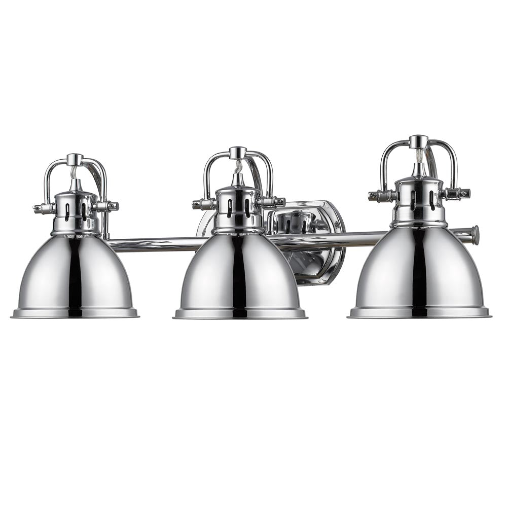 Golden - 3602-BA3 CH-CH - Three Light Bath Vanity - Duncan CH - Chrome