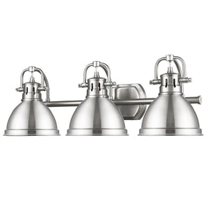 Golden - 3602-BA3 PW-PW - Three Light Bath Vanity - Duncan PW - Pewter