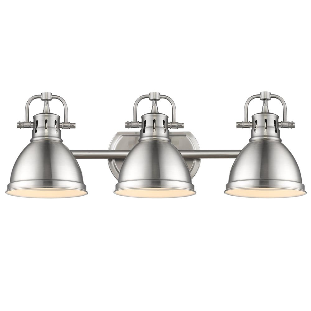 Golden - 3602-BA3 PW-PW - Three Light Bath Vanity - Duncan PW - Pewter